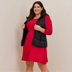Torrid mini jersey puff sleeve skater dress red size 1 14-16